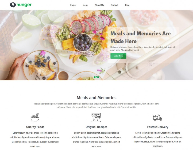 Hunger - Restaurant Responsive WordPress Theme