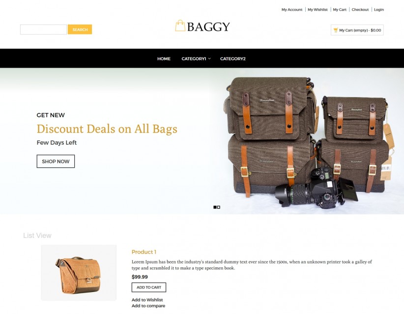 Baggy - Bag Store Responsive Magento Theme