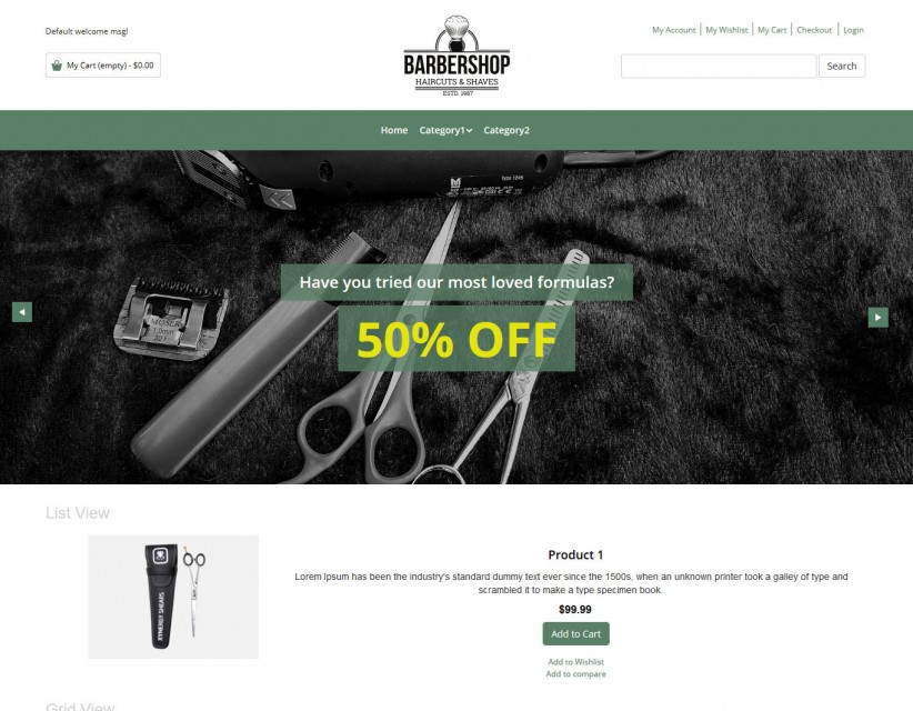 Barbershop - Barbershop Products Magento Responsive Theme