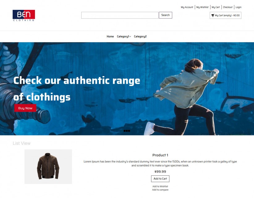 Ben Clothing- Online Cloth Store Magento Responsive Theme