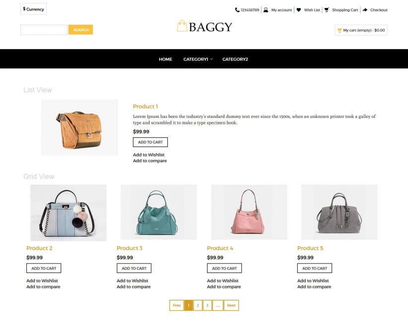 Baggy - Bag Store Responsive OpenCart Theme