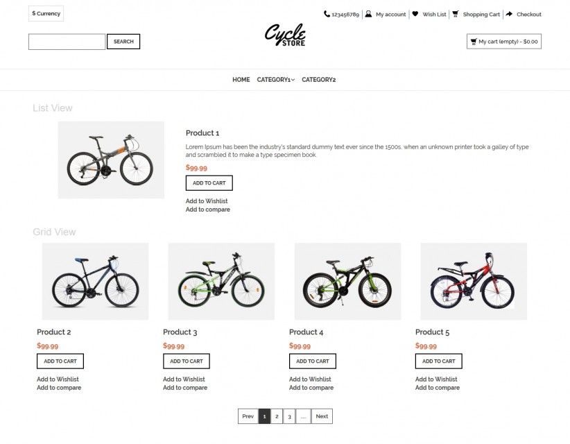 Cycle Store - Responsive OpenCart Theme