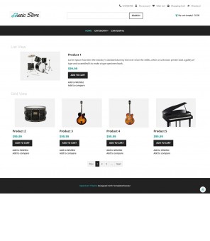 Music Store - Music Instruments Responsive OpenCart Theme