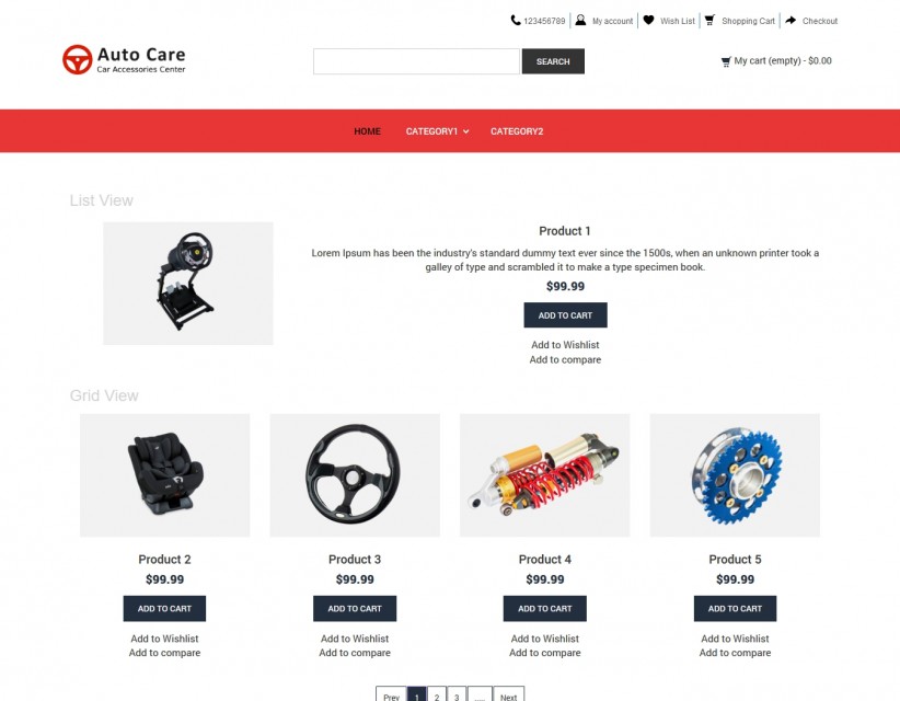 Auto Care - Automobile Accessories Store OpenCart Responsive Theme