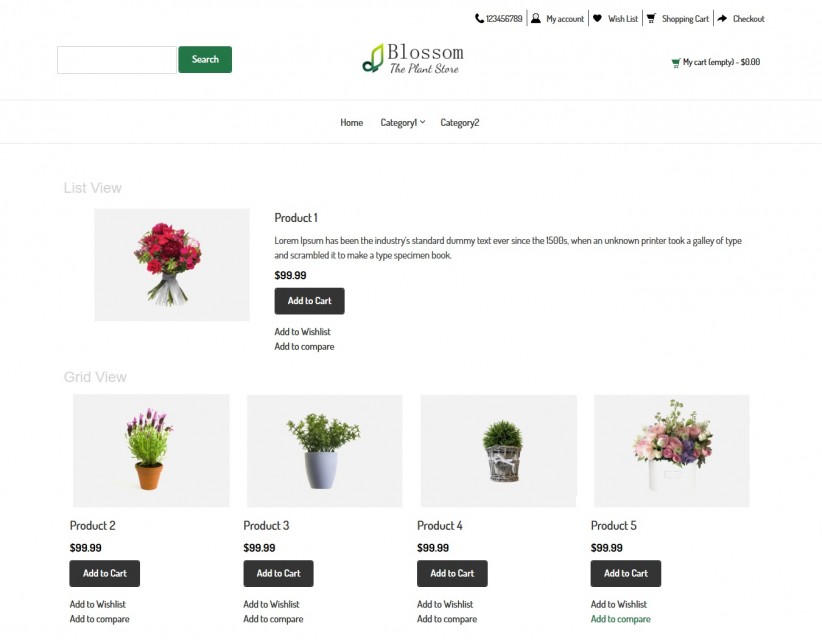 Blossom - The Plant Store OpenCart Responsive Theme