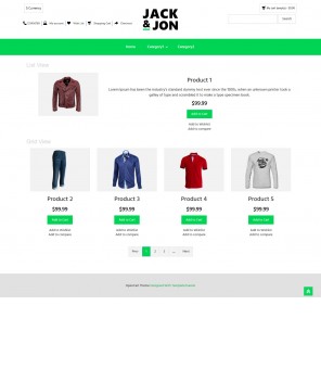 Jack & Jon- Clothing Responsive OpenCart Theme