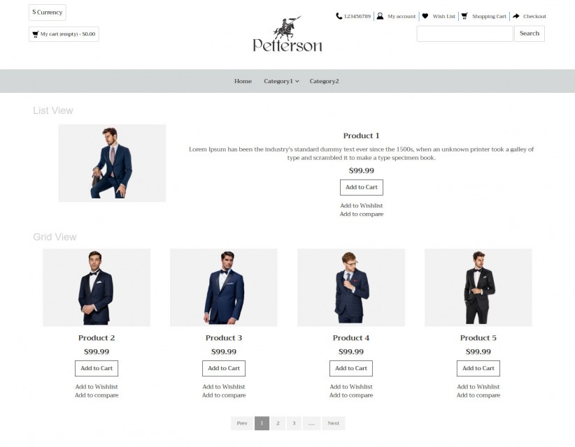Pettersen- Clothing Responsive OpenCart Theme