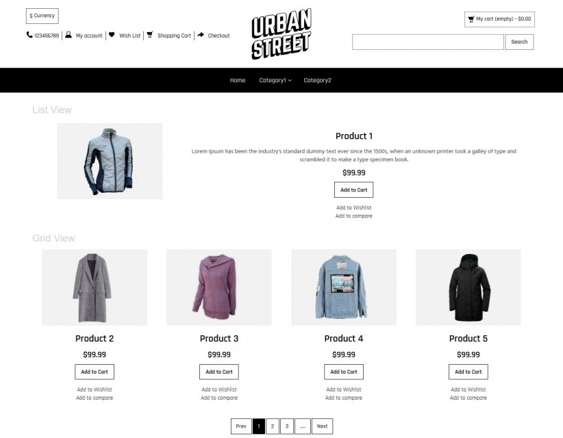 Urban Street- Clothing Store Responsive OpenCart Theme