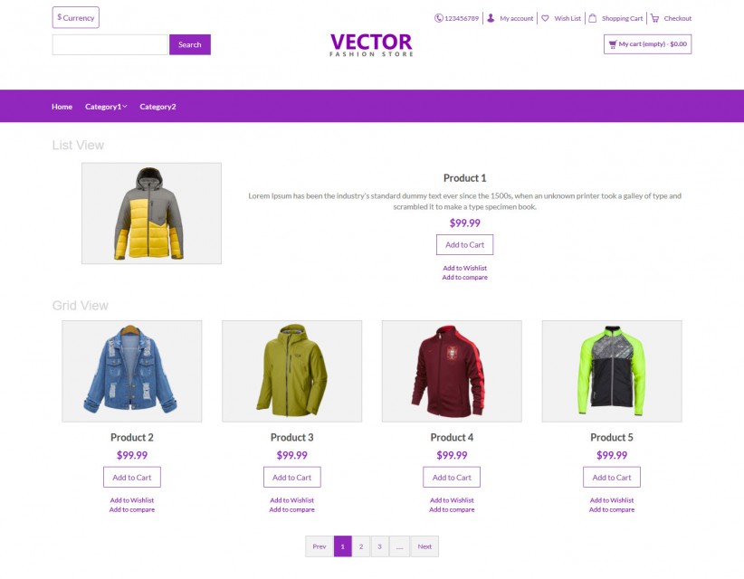 Vector- Fashion Accesories Responsive OpenCart Theme