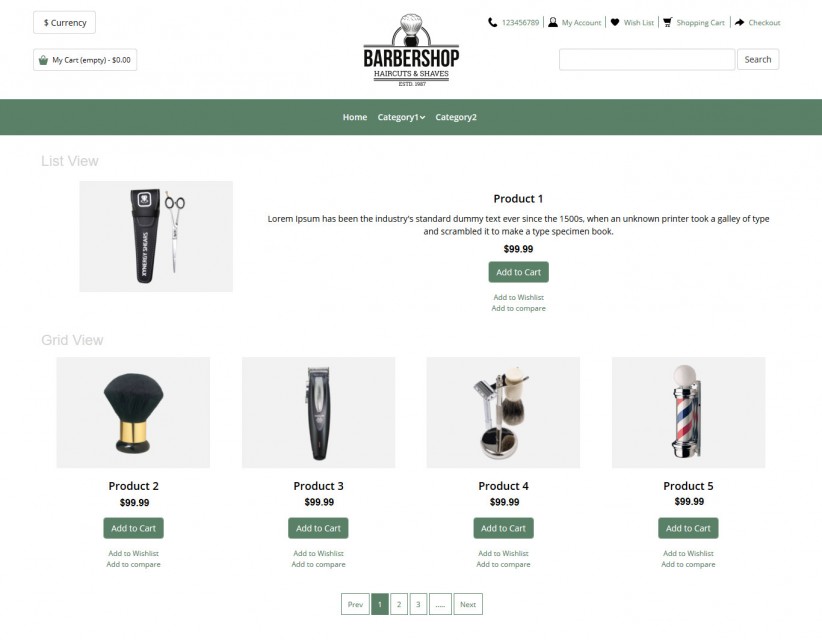 Barbershop - Barbershop Products OpenCart Responsive Theme