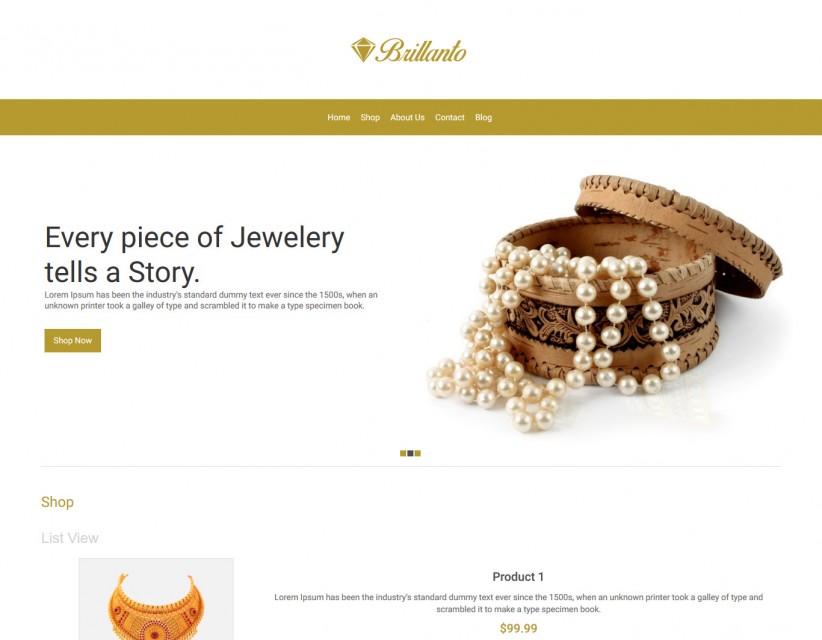 Brillanto- Jewellery Store Responsive WooCommerce Theme