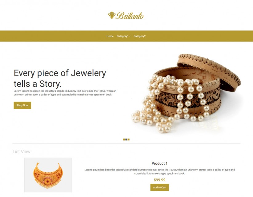 Brillanto- Jewellery Store Responsive VirtueMart Template