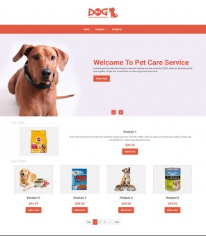 Dog- Dog Food and Accessories Online store Responsive VirtueMart Template