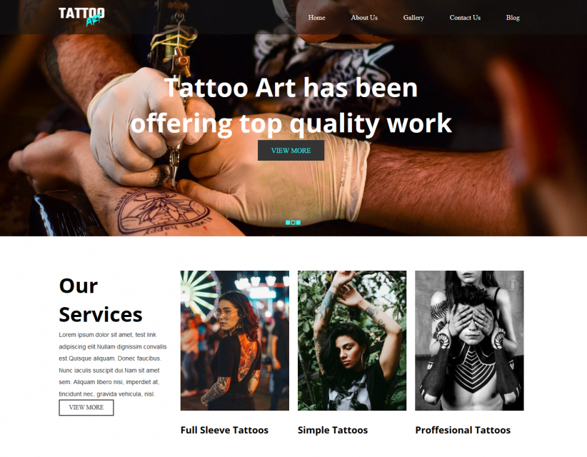 Tattoo Art - Tattoo Studio Responsive Drupal Theme