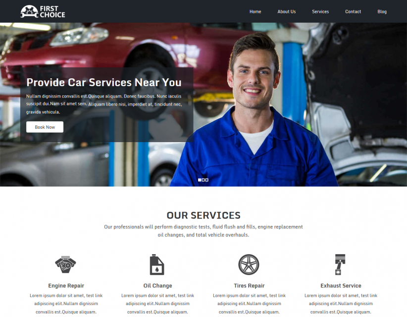 First Choice - Auto Repairing Service Responsive Drupal Theme