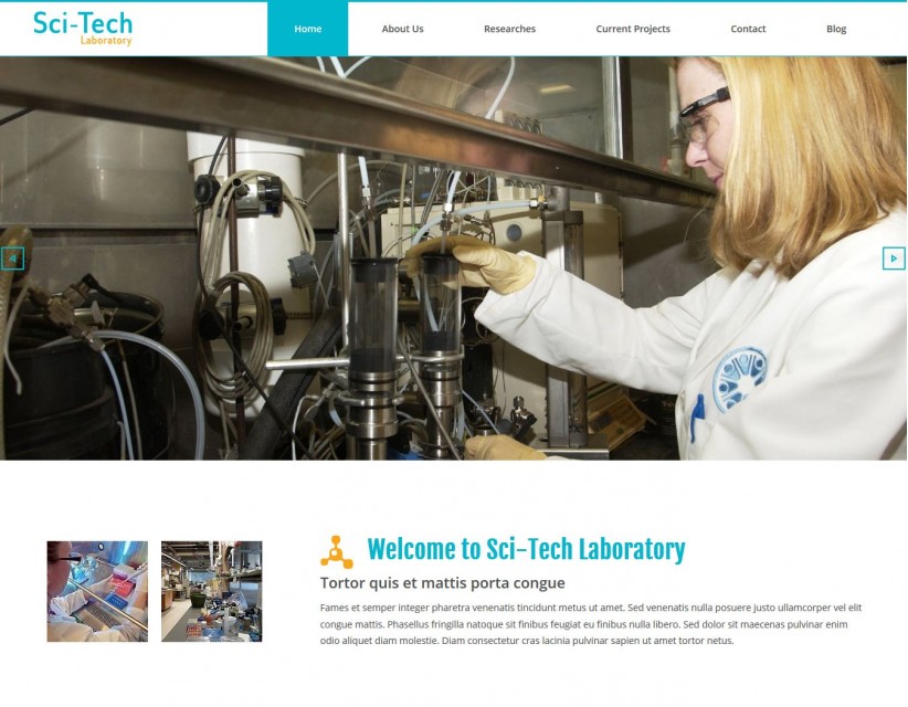 Sci-Tech Laboratory - Responsive WordPress Theme for Institutes/Labs