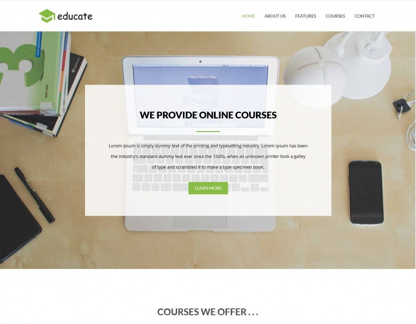 Educate - Educational/Courses Center WordPress Theme