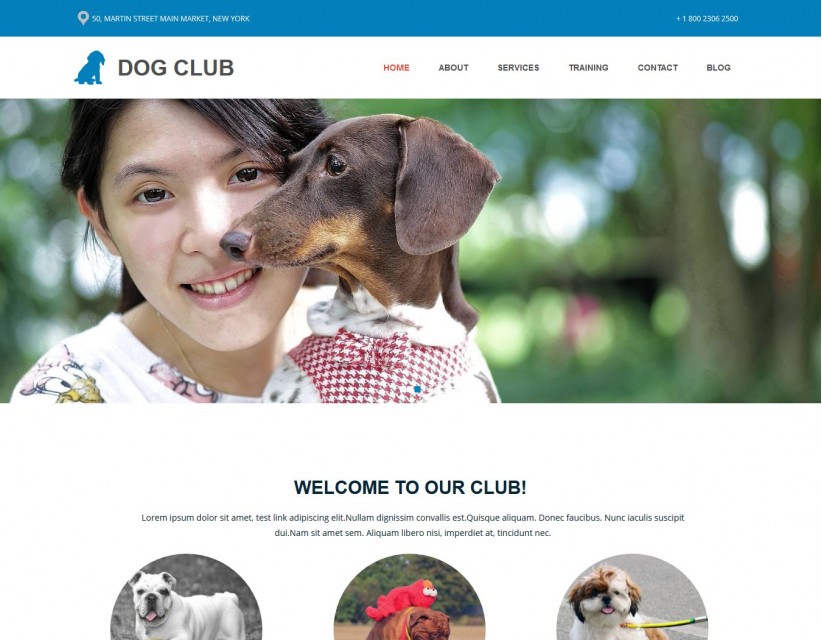 Dog Club - WordPress Theme for Dog Club