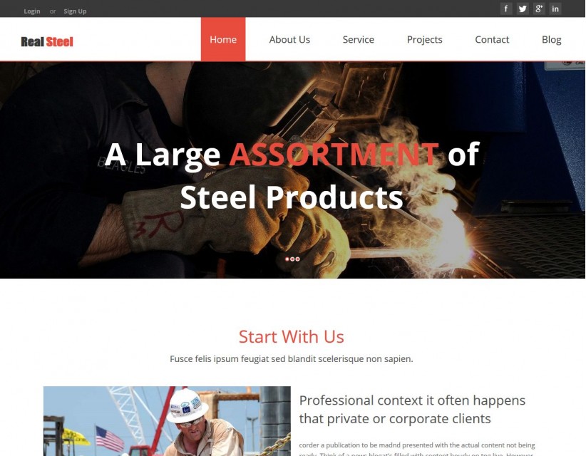 Real Steel - Business WordPress Theme for Steel Factories