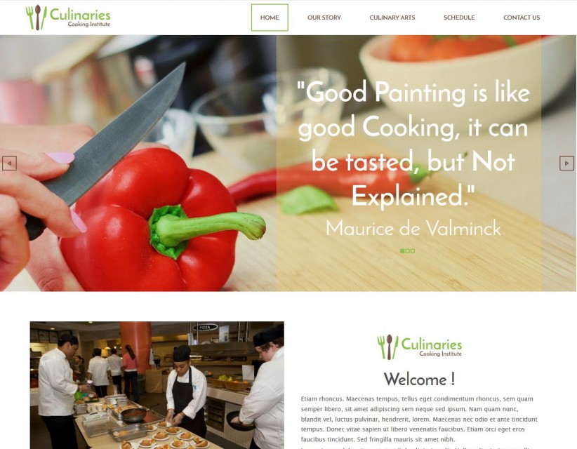 Culinaries Cooking Institute - Responsive WordPress Theme for Cooking Institute