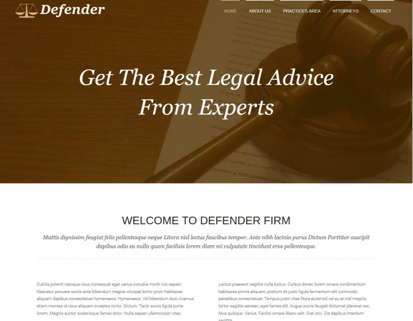 Defender - Responsive WordPress Theme for Laywers