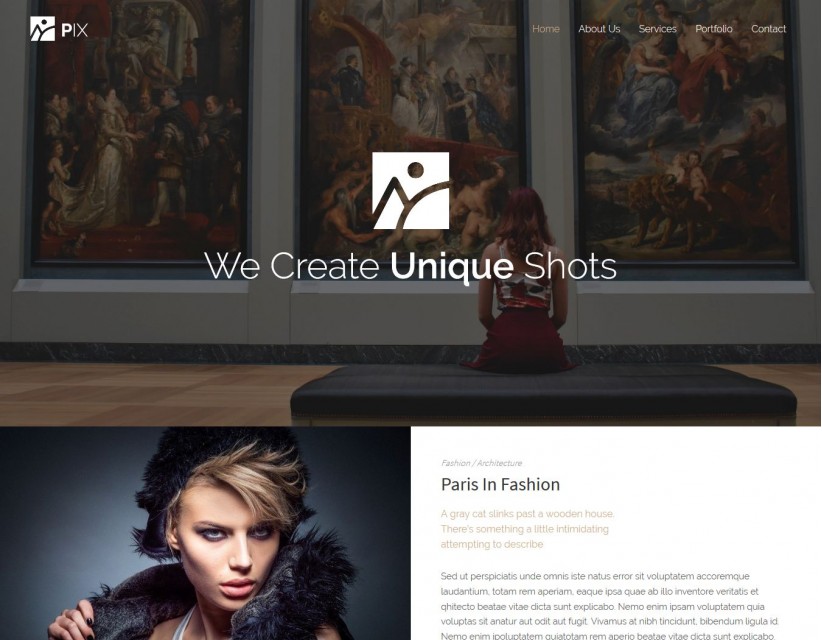 Pix - Responsive Photography Studio WordPress Theme