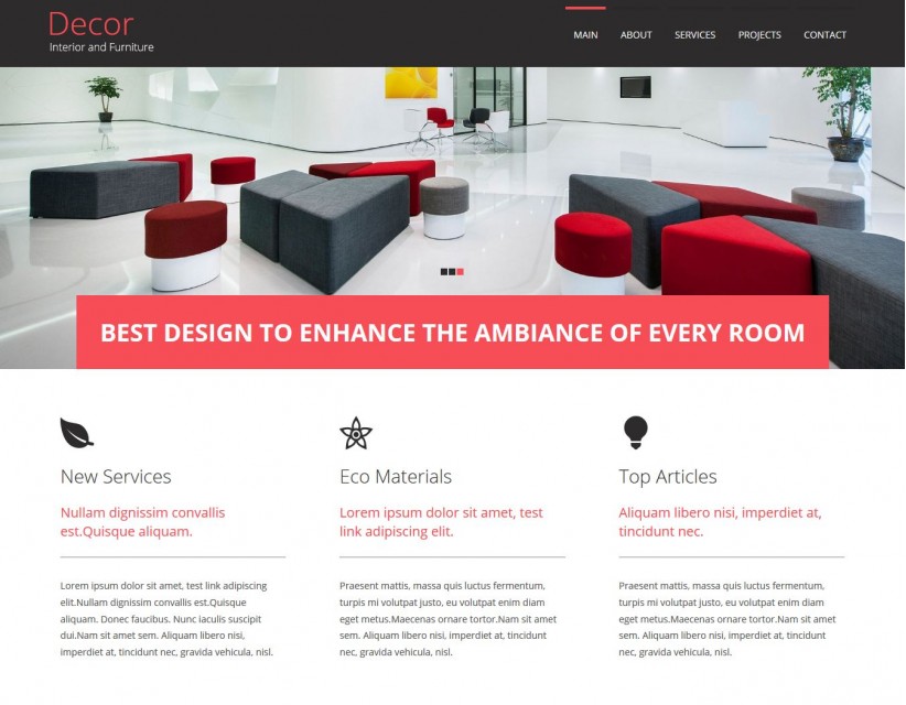Decore - Interior and Furniture WordPress Theme