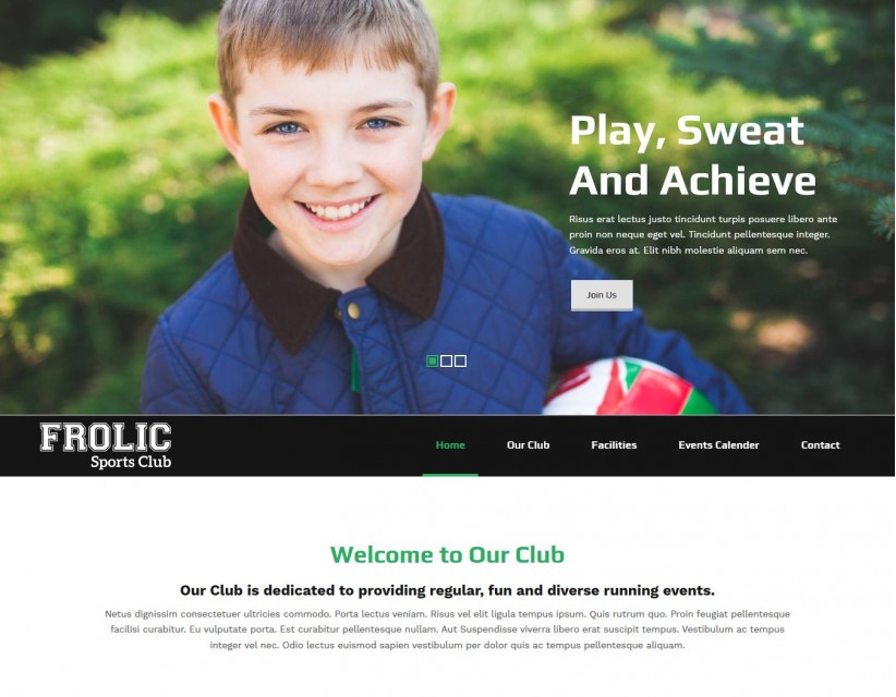 Frolic Sports Club - Multipurpose Joomla Sports Club Template