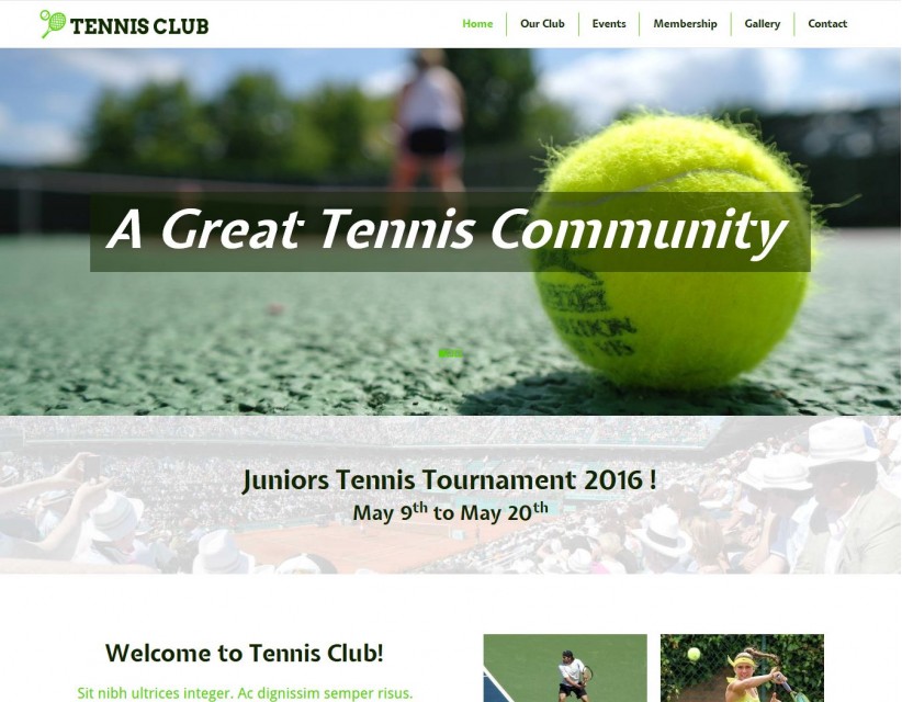 Tennis Club - Joomla Template for Tennis/Badminton Club
