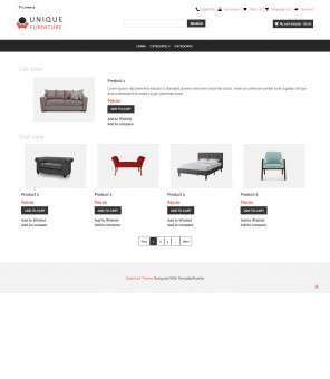 Unique Furniture - Furniture Shop Responsive OpenCart Theme