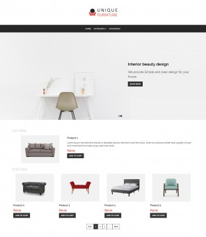 Unique Furniture - Furniture Shop Responsive VirtueMart Template