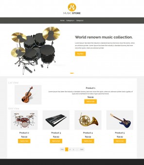 Music Store- Music Instruments Responsive VirtueMart Template