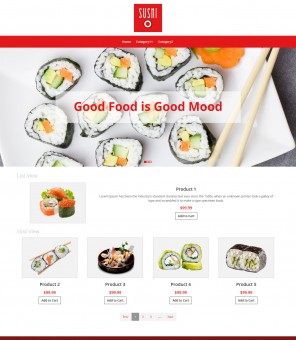 Sushi- Sushi Foods Responsive VirtueMart Template