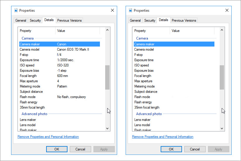 GIMP Save for Web Strip Exif screenshot