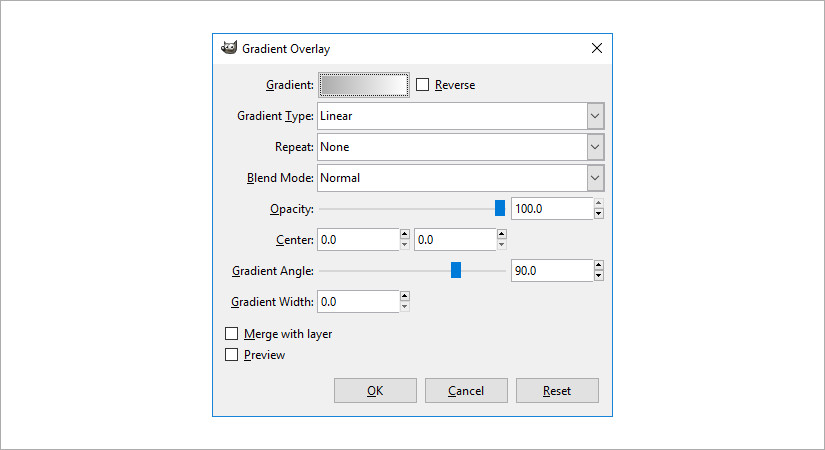gimp layer effects Gradients screenshot