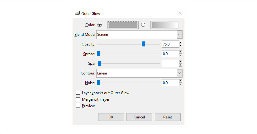 gimp layer effects Outer Glow screenshot