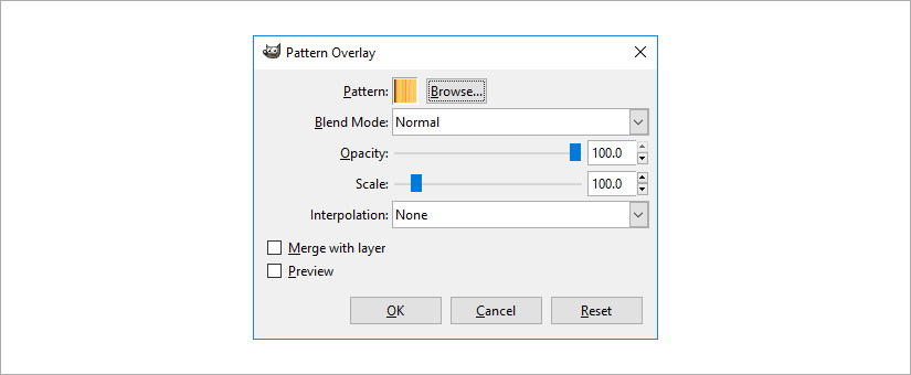 gimp layer effects Pattern screenshot