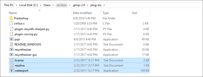 gimp save for web plugin mac