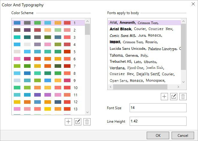 New User Interface of Custom Color Schemes and Typography
