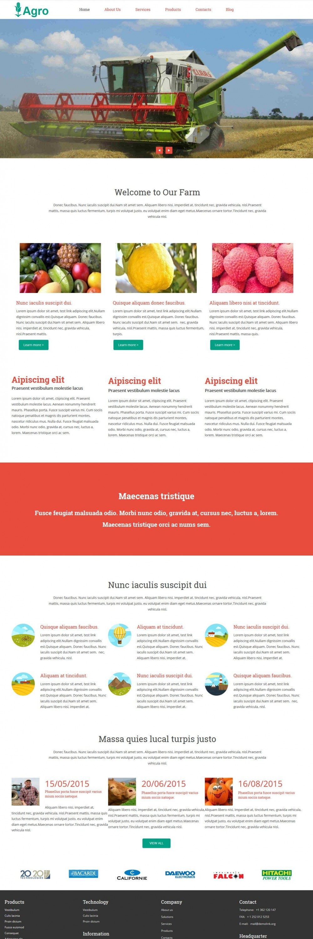 Agro free wordPress theme for farms and agriculture