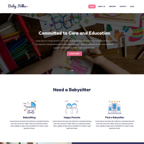 Baby Folks Babysitter Responsive Free WordPress Theme