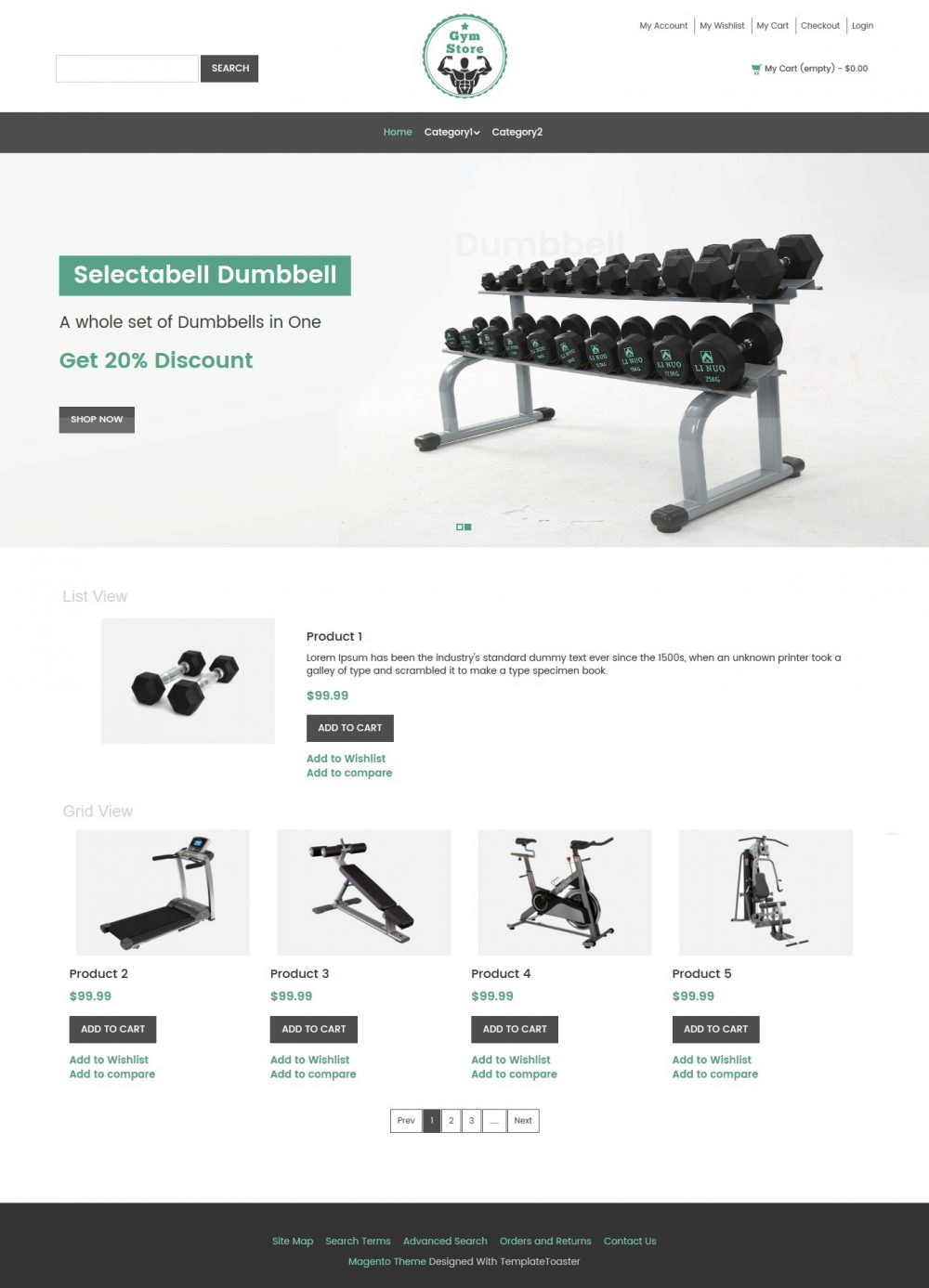 Gym Store Fitness Equipment Shop Magento Theme