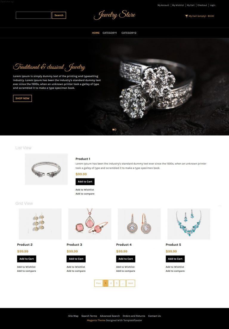 Jewellery Store Magento Theme - TemplateToaster