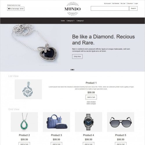 Mundo fashion accessories magento theme