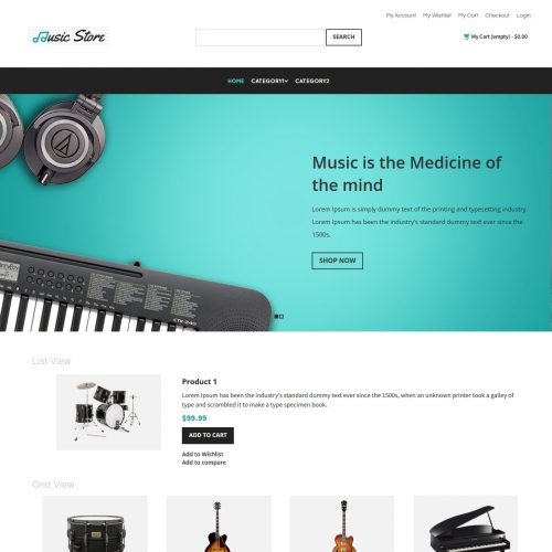 Music Store - Music Instruments Magento Theme