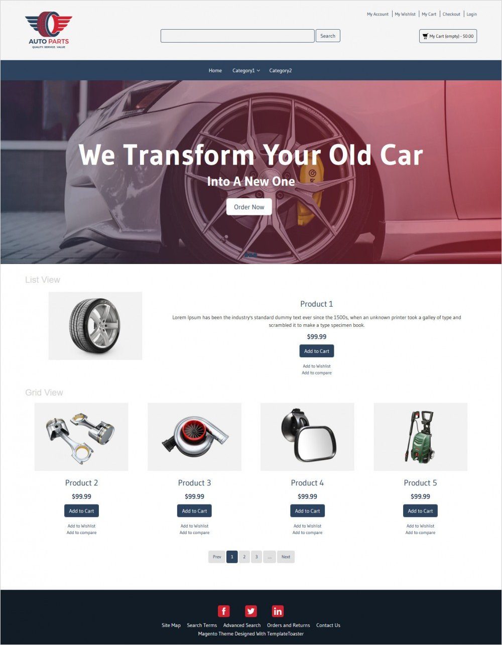 auto parts magento theme