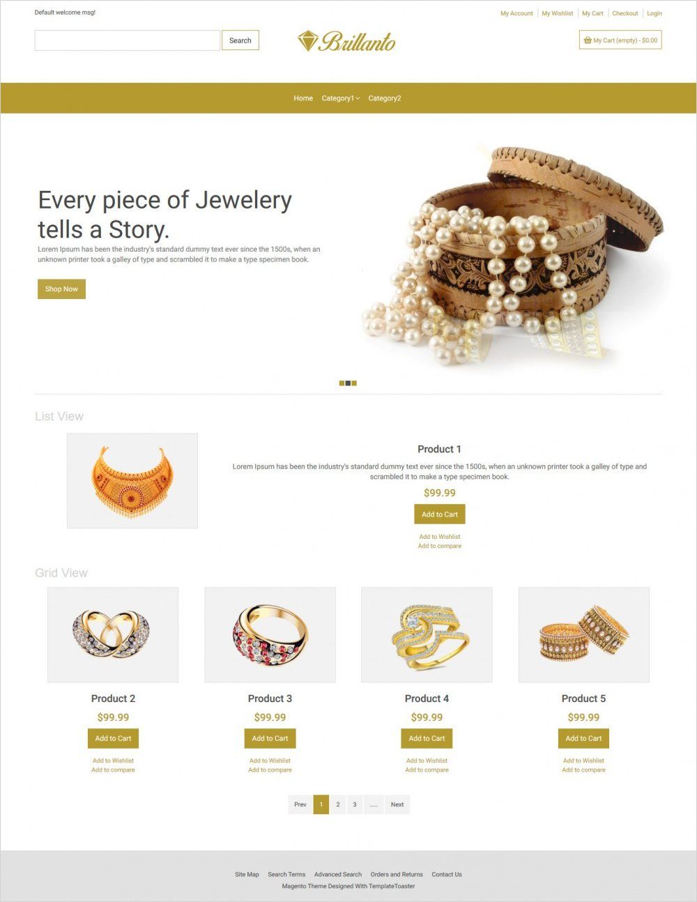 brillanto jewellery store magento theme