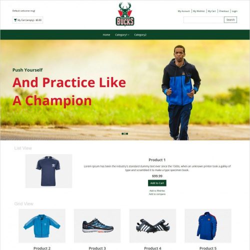 bucks sports items magento theme