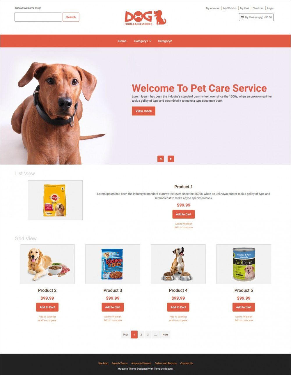 Dog Food Accessories Magento Theme TemplateToaster