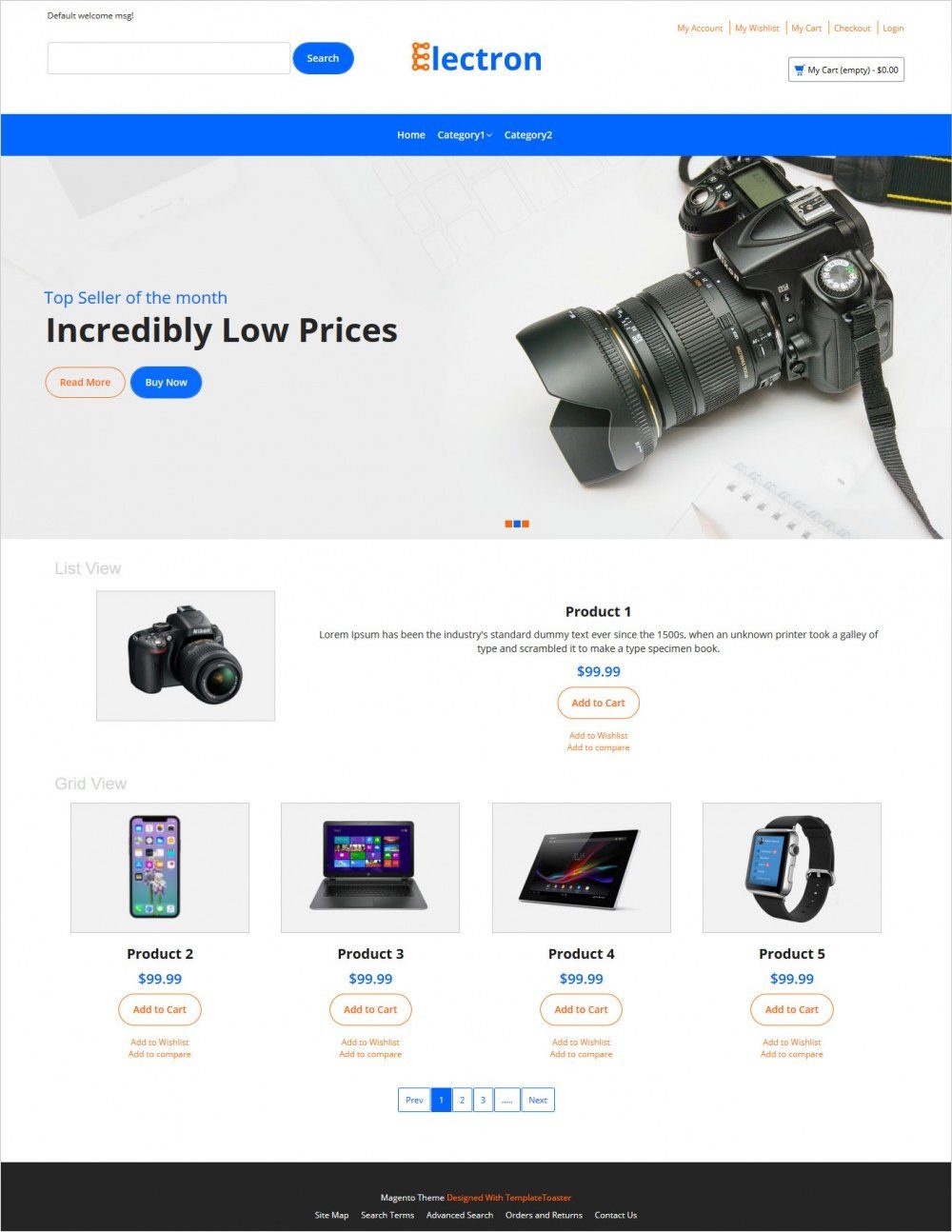 electronic store magento theme